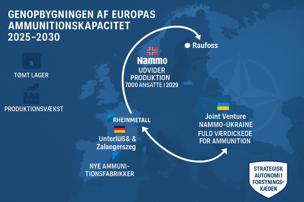 Kort over ammunition kapacitet i Europa
